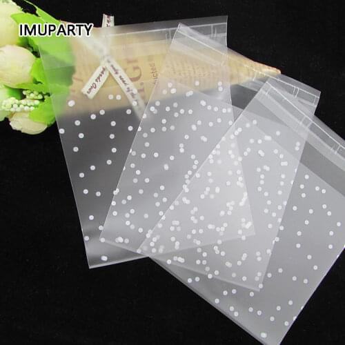 100Pcs/pack Biscuit Bags White Dot Transparent Candy Package Kids Birthday Party Decorations Wedding Decor Gift Baking Bags
