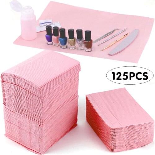 125 Pcs Nail Art Table Mat Disposable Clean Pads For Nails Care Polish Waterproof Tablecloths Manicure Tool Medical Table Sheets