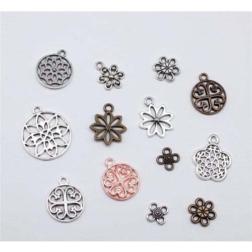 20pcs 15x1mmm 3 Colors Fashion Hollow Out Round Charms Jewelry Metal Alloy Jewelry Marking