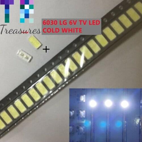 2000pcs For LG Original LED LCD TV Backlight Application LED 6030 light-emitting Light Beads Cool white High Power 1W 6V