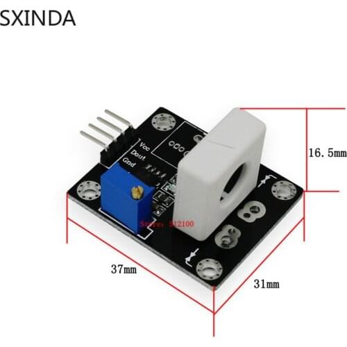5PCS DC 5V WCS1800 Hall Current Detection Sensor Module 35A Precise With Overcurrent Signal Lamp