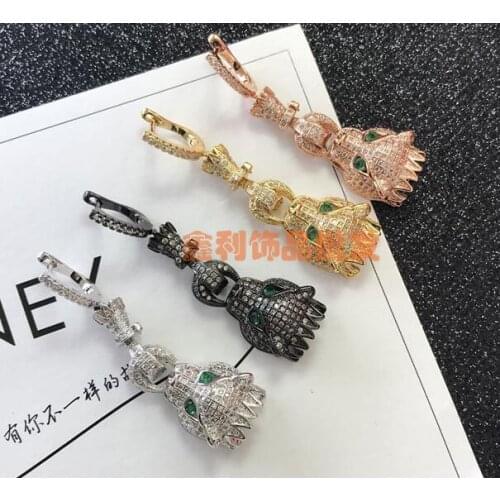 Noble jewelry a pair 3-4mm jade leopard crystal zircon earring 925 Sterling Silver accessory