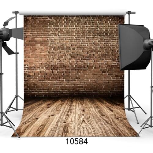 Wooden Texture Floor Vintage Brick Wall Vinyl Photographic Background For Portrait Baby Shower Backdrops Photo Shoot Booth