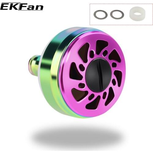 EKFan 1pc 38MM Colorful Metal Fishing Reel Handle Knob For Spinning Wheel parts Without bearing