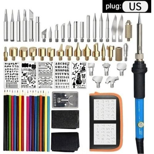 Electric Soldering Iron Wood Burning Kit Multifunction Durable 7pcs/28pcs/37pcs/71pcs EU/US Pyrography Tool Craft Set
