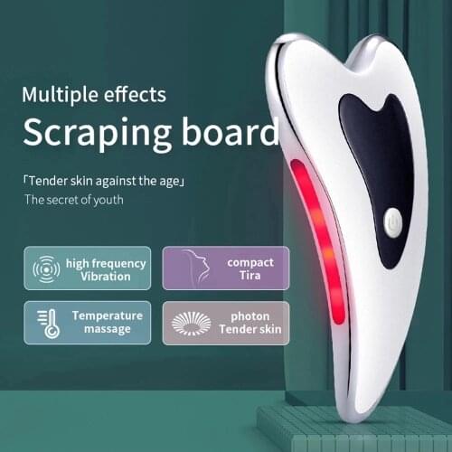 Electric Guasha Scraper Board Vibration Face Massager Wrinkle Face Lift Device Gua Sha Plate Facial Lifting Firming Skin Care
