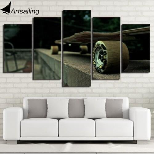 HD Printed 5 Piece Canvas Art Long Skateboard Wall Pictures for Living Room Modern Free Shipping Canvas Painting NY-7420C