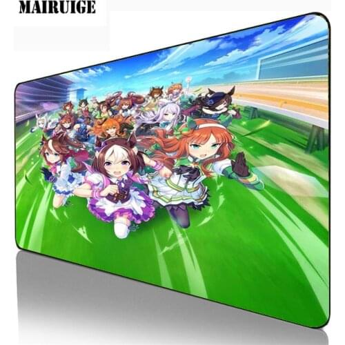 400*900mm Short hair cute girl Pretty Derby Gaming Computer Large Mouse Pad Gamer Locking Edge Keyboard XXL DeskMat PC MiceMats
