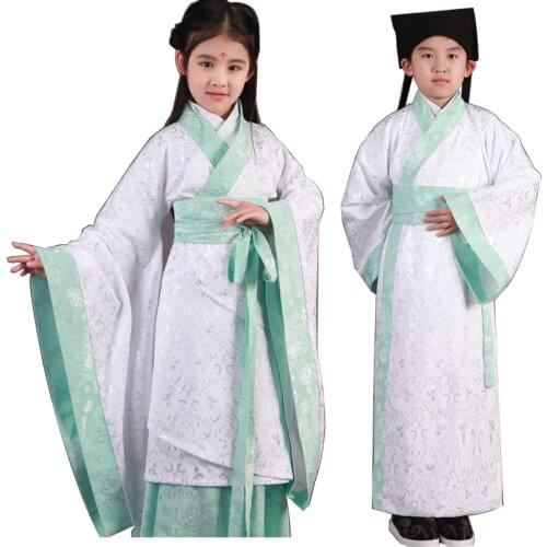 Classical Girls Traditional Chinese Folk Dance Costume Kids Chinese Traditional Costume Hanfu Clothing Princess Tang Clothing 89