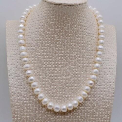 Pearl necklace, 10mm round white pearl, classic style, ladies necklace, engagement jewelry selection