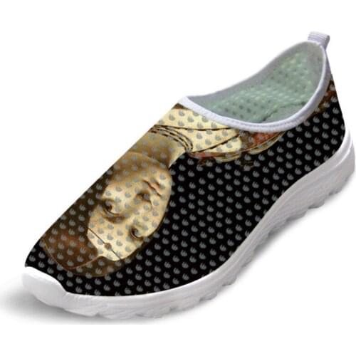 Male Causal Flats Shoes Leonardo da Vinci Master piece Painting Art Print Light Weight Men Summer Sneakers Breathable Mesh Shoes