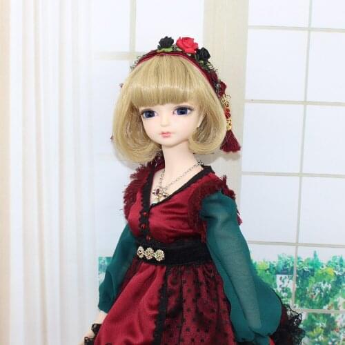 DBS doll 1/4 BJD No.Blonde short hair Joint Body With makeup Including wig eyes clothes reborn girls 45CM height
