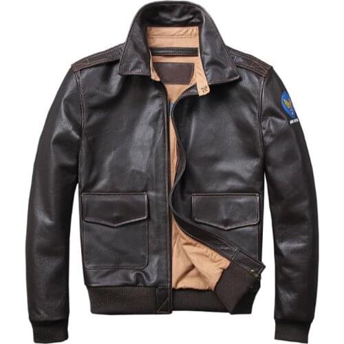 Famous Brand Air Force Mans Real Cow Leather Jackets American Flight Mens Coats Cow Leather Jacket XXXXL Streetwear Men A771