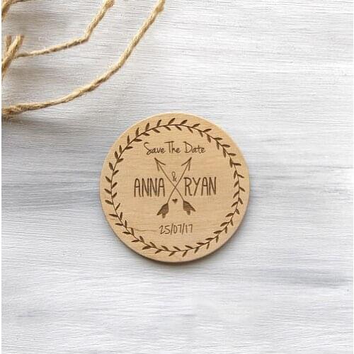 Lase cut Rustic arrow save the date Wedding Announcement wood invitation cards,Wedding Keepsake christmas Magnet