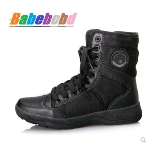 Summer military boots special training male special soldiers breathable super light combat black high-top canvas security shoes