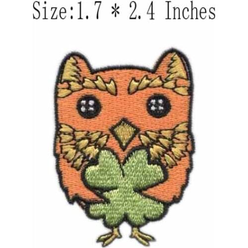 Lucky bird 1.7"wide embroidery patch for green leaves/sew on clothes/so cute