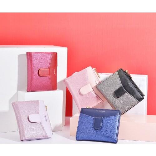 Fashion Women Clutch Wallet Short PU Leather Coin Purse Card Holder Mult Colors Ladies Purse Free Shipping