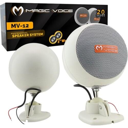 MAGICVOICE MV-12 7.5 CM 20 WATT WHITE COLUMN FLOPPY SPEAKER 2Lİ TOOL TRAFOSUZ