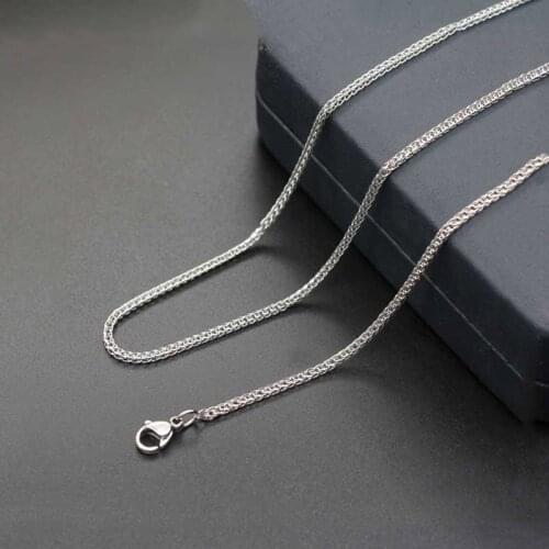 Wholesale 2MM Stainless Steel Silver color Chain Necklace Size 45CM/50CM/55CM Fashion Gift Jewelry Fit Pendant Drop Shipping