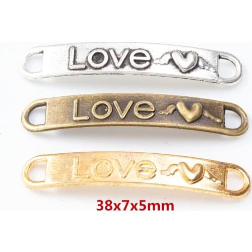 20pcs love Nameplate connector zinc alloy charms pendant suitable for DIY Bracelet Necklace metal jewelry accessories 8278