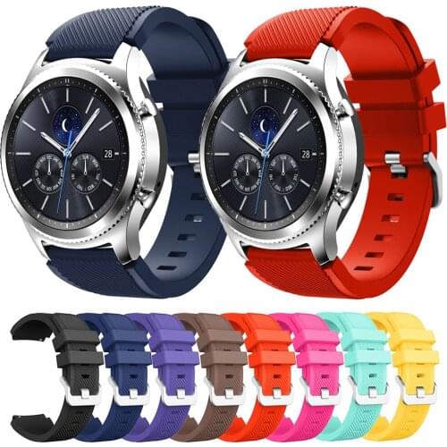 22mm Silicone Watchband For Samsung Galaxy 46mm Watch Band Adjustable Replacement Strap For Samsung Gear S3 Classic/Frontier