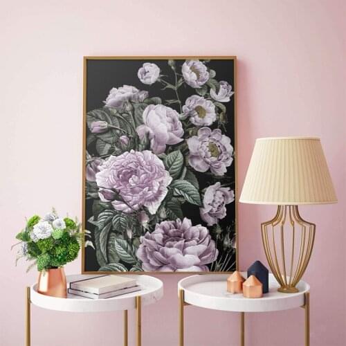 ROMANTIC FLORAL Rose Peony Canvas Painting Flowers Wall Art Texture Pictures Poster and Print For Living Room Bedroom Home Decor