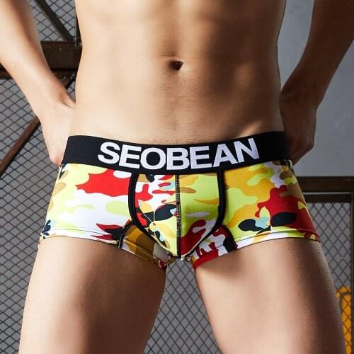 SEOBEAN military boxers Mens New camouflage Pattern underpants Cotton neopreno pyjama Camo hombre Underwear Sexy calson homme