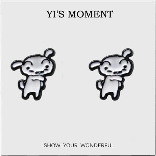 2019 New Arrival Cartoon Crayon Shin-chan Shir Lucky dog Stud Earrings Female Gift Fashion Jewelry Accessories earing for women