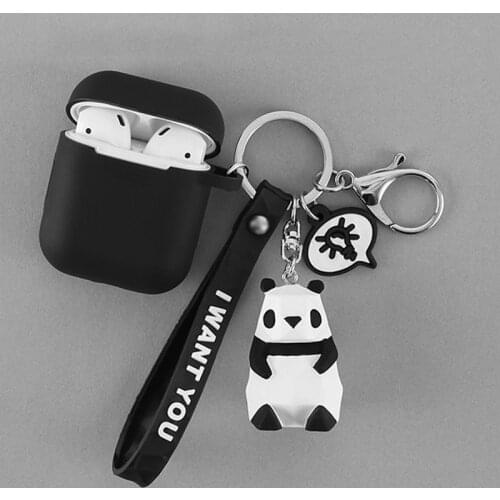 Geometric Cartoon Panda Rabbit Cat Animal Silicone Case for Apple Airpods Case Accessories Bluetooth Earphones Headphones Cover