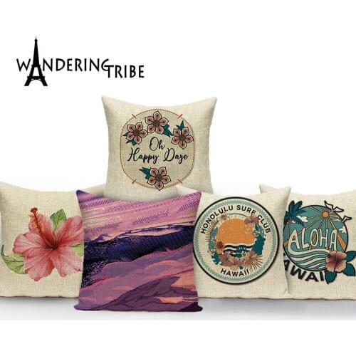 Pretty Scenery Cushions Case Flower Decorative Pillow Cases Beautiful Sunset Decor Cushion Cover Plant Bed Pillowcase Sierkussen