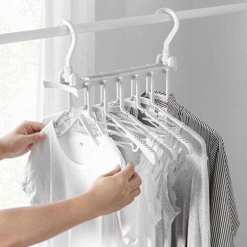 Folding Clothes Hanger Wardrobe Organizer Hangers Household Non-slip Drying Rack For Underwear Pants T-Shirts