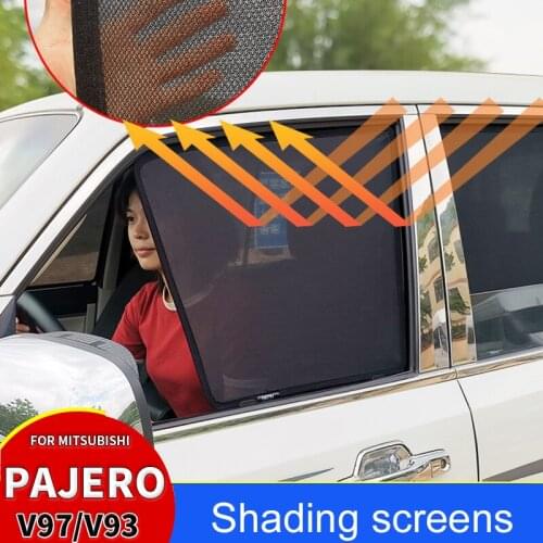 For Mitsubishi Pajero Car Window Sun Shade Magnetic Mesh Accessories V97 V93 V73 Sunshield Polyester Gauze Mesh Protect Cover