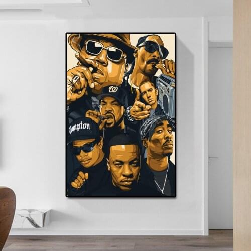 Modern Street Graffiti Art Canvas Paintings Cool Band Man Posters and Prints Wall Art Picture for Living Room Home Cuadros Decor