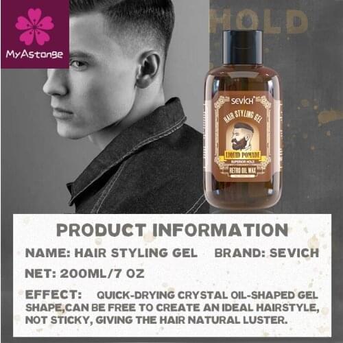 Sevich 200ml Retro Hair Styling Gel Moisturizing Hair Styling Men Pomade Gel Salon SUPERIOR Hold Liquid Pomade Hair Gel