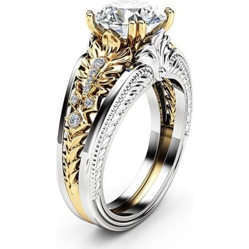 Vintage Diamond 18K white Gold Ring Gemstone Wedding Ring for Women pure topaz bague anel Jewelry anillos de Bizuteria Gemstone