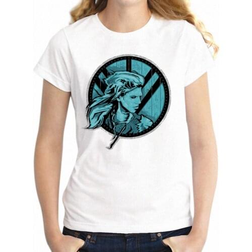 Women T-shirt Vikings Shield Maiden Lagertha The Shieldmaiden The Best Girl Go To Valhalla Badass Awesome Drawing Girl tshirt