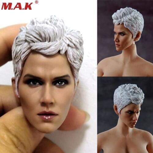 1/6 Female Soldier White Hair Storm Daughter Ororo Munroe Head Carving Sculpt Model for 12 inches Action Figures