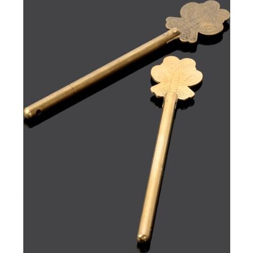 1Pc Brass Chinese Butterfly Carved Furniture Hardware Drawer Cupboard Closet Cabinet Safety Latch Lock Door Key Bolts Pin 118mm