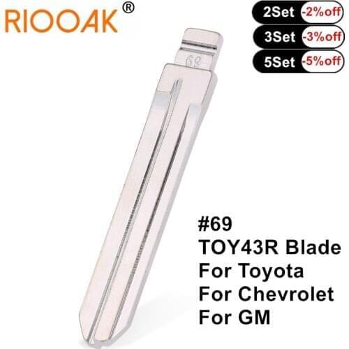 10pcs #69 TOY43R Uncut Remote KD VVDI Key Blade Flip Blank Key Blade for Toyota Chevrolet GM Holden Isuzu