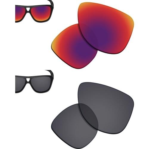 SmartVLT 2 Pairs Polarized Sunglasses Replacement Lenses for Oakley Dispatch 2-Midnight Sun and Solid Black