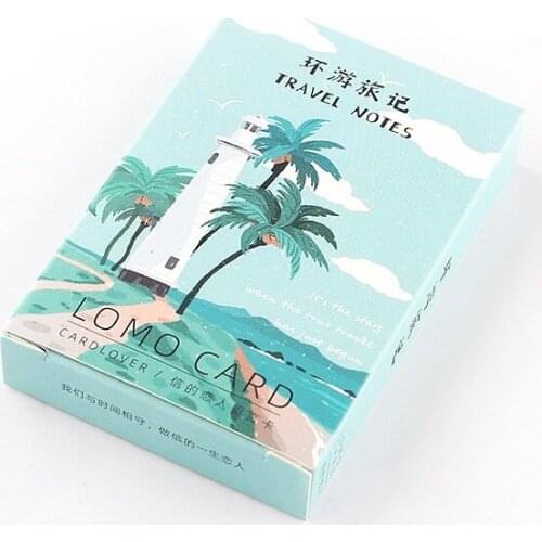 28 Pcs/Set 52*80mm Creative Travel Notes Lomo Card DIY Hand Painted Mini Postcard Birthday Gift Card Message Card