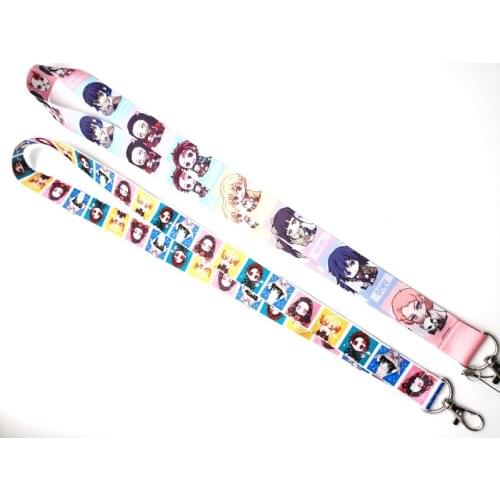 30 pcs cartoon Kimetsu no Yaiba Neck Strap Lanyards Badge Holder Rope Pendant Key Chain Accessorie