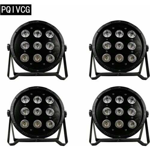 4 pieces /9X12W RGBW 4in1 led par lights dmx flat par led dj lights professional disco equipment