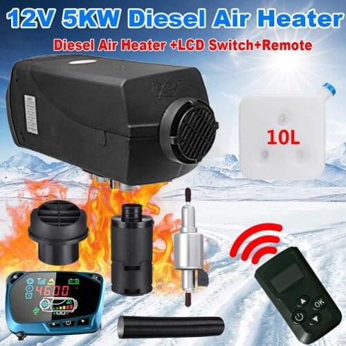 Car Heater 5KW 12V/24V Air Diesels Heater Parking Heater With Remote Control LCD Monitor For, Motorhome Trailer, Trucks, Boats