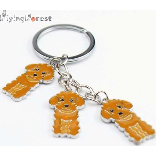 Drop Shipping DIY Poodle Key Chain Best Friends Gift Dog PET Keyrings Christmas Gift Fashion Jewelry Woman Key Ring Dog Charm