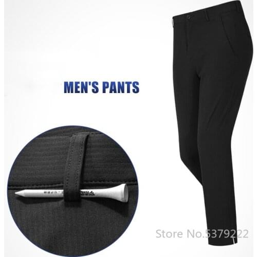 2021 New Golf Trousers Mens Pants Summer Golf Clothes Comfortable Elastic Breathable Sweat Outdoor Sports Pants Ball Tee Pocket