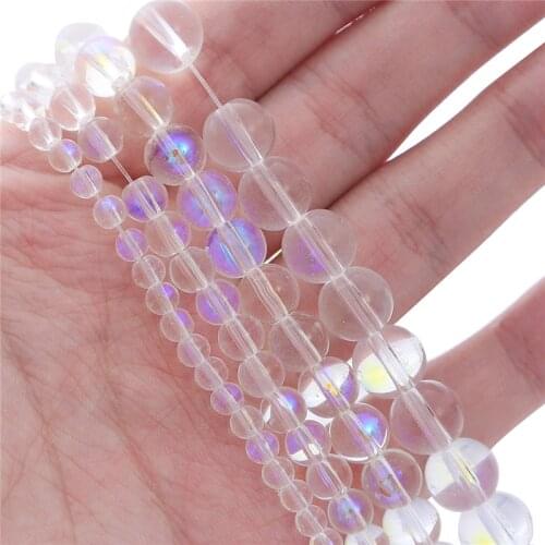 Wholesale 4-10MM 20-100pcs AB Color Glass Bead Spacer Beads Spacer DIY Earrings Bracelet Choker Necklace Jewelry Making