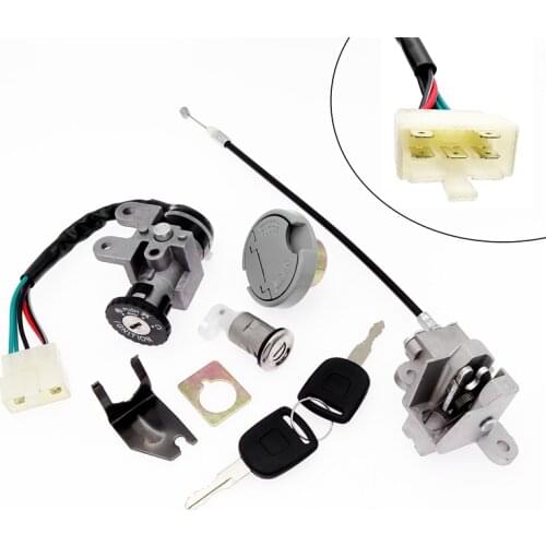 For Honda Kymco 50 Linhai TS-GY50 Moped Scooter Quad ATV Go Kart Dirt Bike 1 Set Motorcycle Ignition Key Switch Lock With 5 Wire