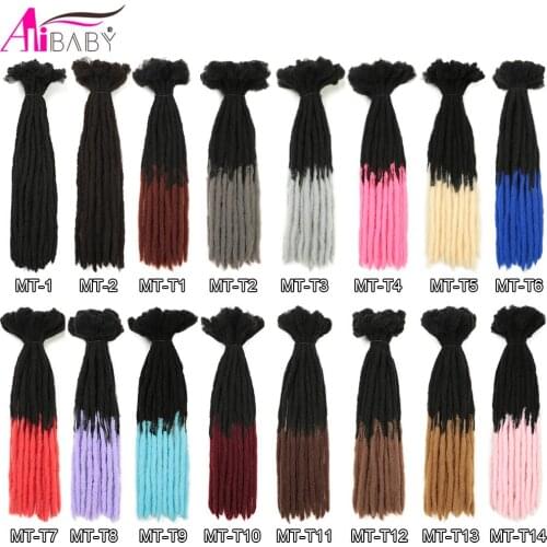 Handmade Dreadlocks Hair Extensions 22 inch Crochet Hair Long Straight Ombre Synthetic Hair Dreadlocks 15 Root/pack Alibaby