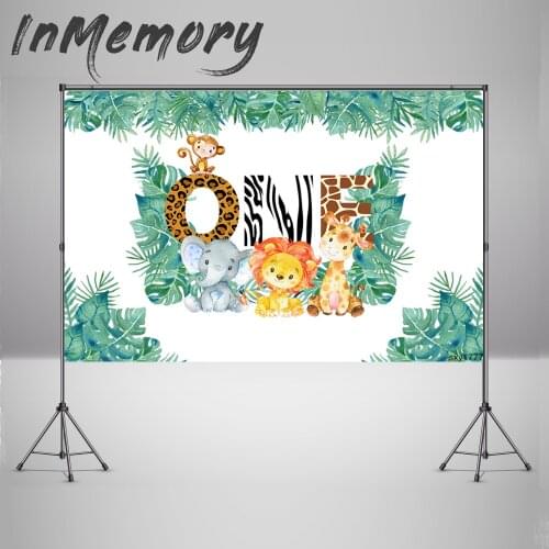 Jungle Safari 1st Birthday Party Personalized Customized Photocall Poster Baby Portrait Photo Backdrop Photography Background